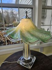 VTG Murano Italy Green Opaque Swirl Art Glass Lamp Hand-blown Estate Find RARE  picture