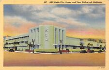 D1835 NBC Radio City, Sunset and Vine, Hollywood, CA - 1938 Teich Linen Postcard picture