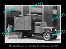 OLD 8x6 HISTORIC PHOTO OF MILWAUKEE WISCONSIN THE MILLER BREWERY TRUCK c1930 picture