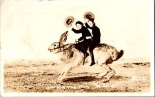 Postcard RPPC Cowgirls Riding Giant Jackrabbit FD Conard No. 73 1941 A762 picture