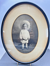 Vintage tin type photogrpah of Mama's Little Man framed 14