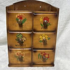 VINTAGE WOODEN HANGING/TABLETOP SEWING BOX ORGANIZER picture