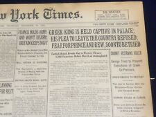 1922 NOVEMBER 30 NEW YORK TIMES - GREEK KING IS HELD CAPTIVE IN PALACE - NT 8431 picture