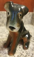 Vintage Airedale Terrier Dog Ceramic Pottery Style Planter picture