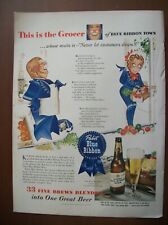 VTG 1943 Orig Magazine Ad Pabst Blue Ribbon Beer Town This is The Grocer picture