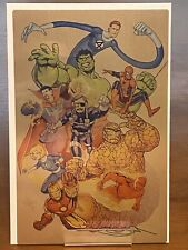 Sajad Shah SIGNED Marvel Heroes Stan Lee METAL Comic Sized Art Print With COA picture