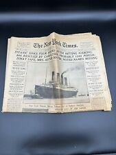 TITANIC SINKS FOUR HOURS AFTER... New York Times - April 16, 1912 Reprint picture