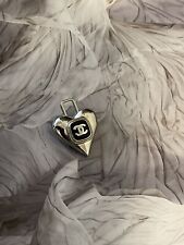 RARE Silver Replacement Chanel Heart Lock Charm Designer Button 1PC  29mm 🤍 picture