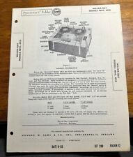 1955 Wilcox-Gay 4B10 / 4F10 Tape Recorde Photofact Service Manual Foldout Folder picture