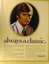 1973 Print Ad Arrow Men's Shirt Collar Man Vtg Clothing Fashion Cluett Peabody picture