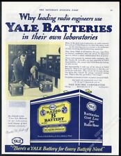 1927 Yale Battery B radio batteries art vintage print ad picture