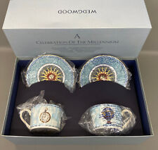 Vintage WEDGWOOD England Celebration of  Millenium Coffee Cup+Saucers Set of 4 picture