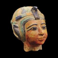 X-LARGE Authentic Antique Egyptian Stone of QUEEN Pharaoh Bust Head Mask Figure picture
