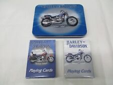Harley Davidson 2 Pack of Sealed New Playing Cards in Softail Metal Tin 2001 picture