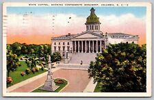 State Capitol Confederate Monument Columbia South Carolina Government Postcard picture