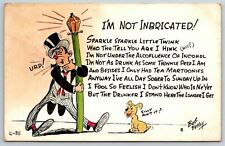 1950s Comic Postcard Of A Drunk Saying Im Not Inbricated Bob Petley 5-35 picture