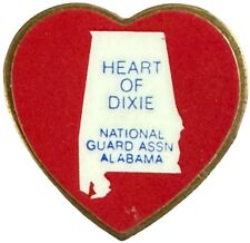 Vintage Alabama Heart Of Dixie NGA National Guard Association Hat Lapel Pin.  picture
