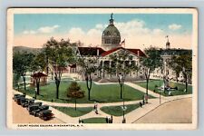 Binghamton NY-New York, Court House Square Vintage Souvenir Postcard picture