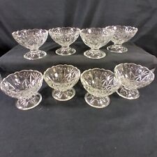 Vintage Pressed Glass Dessert Sherbert Bowls Clear Scalloped Top  picture