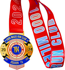 2024 'RUN 1000 MILES CHALLENGE' FINISHERS SPINNER MEDAL RUNNING 1K RUN CLUB picture