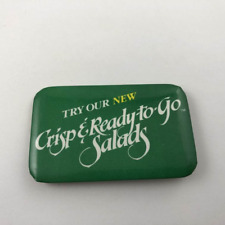 TRY OUR NEW CRISP & READY-TO-GO SALADS Vintage Advertising Promo Button Pinback picture