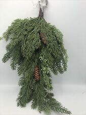 Threshold Swag Spruce Garland Pinecones Green Berries 26in Length Set Of 2 picture