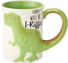 Our Name Is Mud “Tea Rex” Stoneware Coffee, 16 Oz. Sculpted Mug, Green,6000549 picture