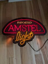 Vintage Amstel Light Lighted Beer Sign Imported Amsterdam Neon Small Crack  picture