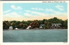 Winona Lake IN-Indiana, Summer Homes On The Lake Vintage Souvenir Postcard picture