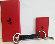 Ferrari Leather Keychain in original box. Ferrari Key Ring picture