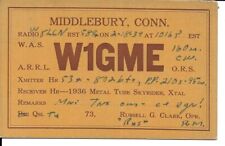 QSL 1939 Middlebury CT  radio card picture
