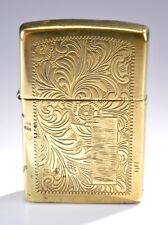 1996 Vintage Zippo Lighter - Solid Brass Venetian Scroll picture