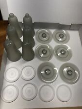 Pre-Owned Set of 6 Tupperware Smoke Gray Parfait Containers w/Lids & Bottoms picture