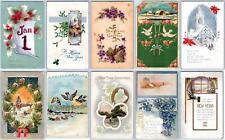 LOT/10 ANTIQUE HAPPY NEW YEAR VINTAGE POSTCARDS EARLY 1900s CONDITION VARIES #14 picture