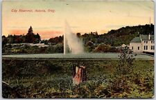 Astoria OR-Oregon, City Reservoir, Water Fountain, Vintage Postcard picture