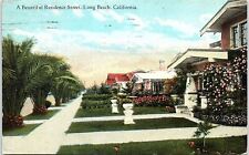 c1920 LONG BEACH CALIFORNIA A BEAUTIFUL RESIDENCE STREET POSTCARD 41-269 picture