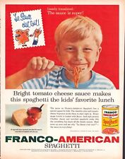 Vintage Print Ad -1960 for Franco-American Spaghetti and Samsonite Luggage picture