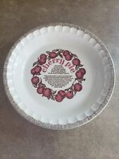 Vintage Royal China Jeannette Cherry Pie Deep Dish Pie Plate with Recipe 11 Inch picture