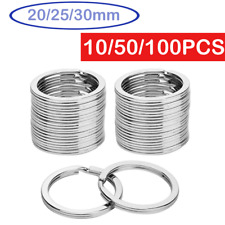 50/100PCs Stainless Steel Flat Key Rings Split Hoop 20/25/30mm DIY Keyrings picture