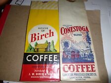2 Coffee Bags Log Cabin Birch Washington PA & Conestoga Wagon Lancaster PA picture
