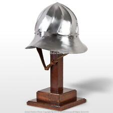 Functional Medieval Burgundian Fluted Helmet Fighting Combat Kettle Hat 16G SCA picture