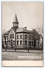 c1910's Brown County Court House Building Street Scene Hiawatha KS Postcard picture