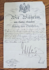 Kaiser Wilhelm II Autograph on 1901 Document CIVIL APPOINTMENT w/ Impressed seal picture