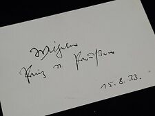 Antique Royalty 1933 Crown Prince Wilhelm Prussia Germany Signed Royal Document picture
