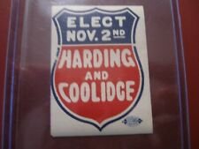 Original Nov. 2 1920 Harding / Coolidge Republican Party Ticket Campaign Sticker picture