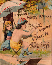 c1887 Painting Hoyt's German Cologne Rubifoam Ad Lowell MA Victorian Trade Card picture