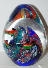 Vintage Intricate Blown Glass Aquarium Paperweight With Coral and Fish picture