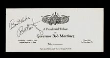 Gov of Florida Bob Martinez Autograph on 3.75