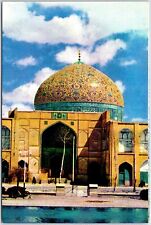 VINTAGE CONTINENTAL SIZE POSTCARD SHEIKH LOTFOLLAH MOSQUE IN ISFAHAN PERSIA picture