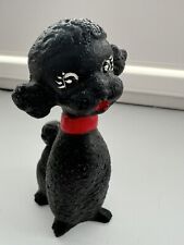 Vintage Black Poodle Puppy Dog Figurine Ceramic Kitschy Mid Century picture